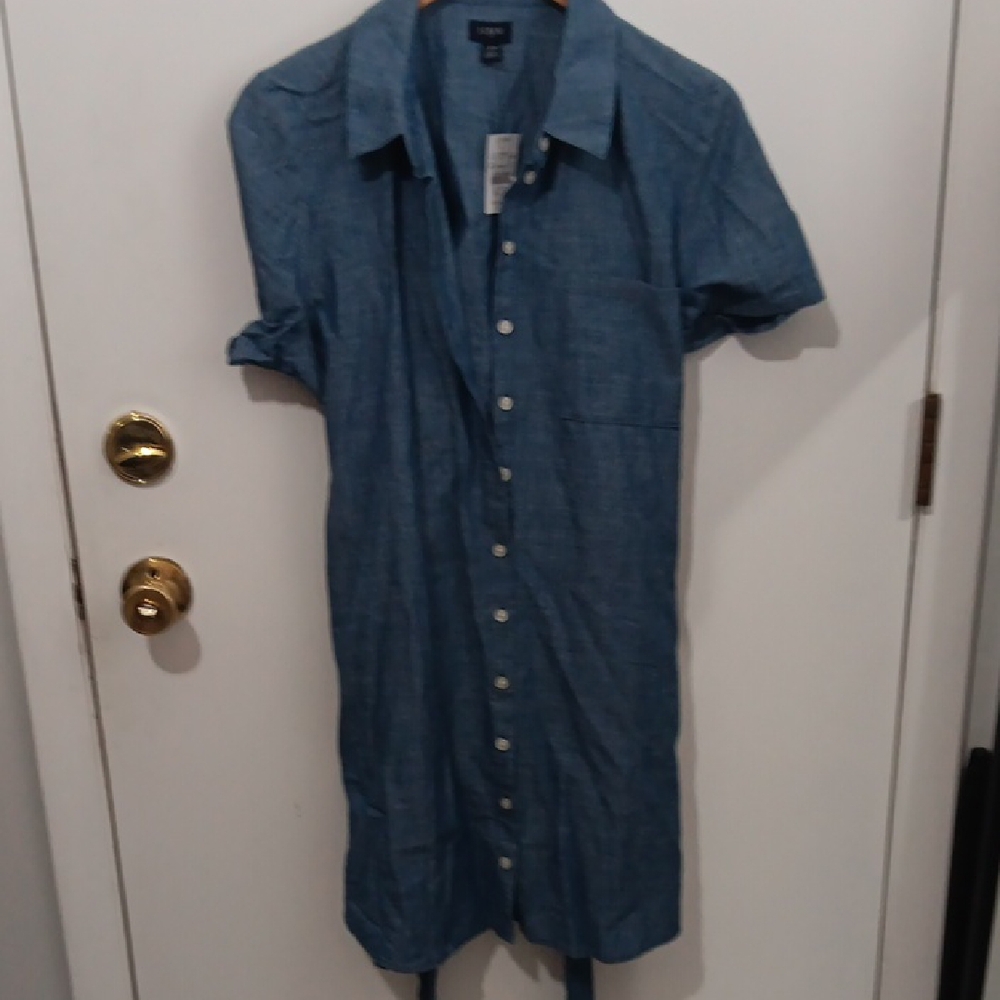 J. Crew Casual Blue Button Down Dress